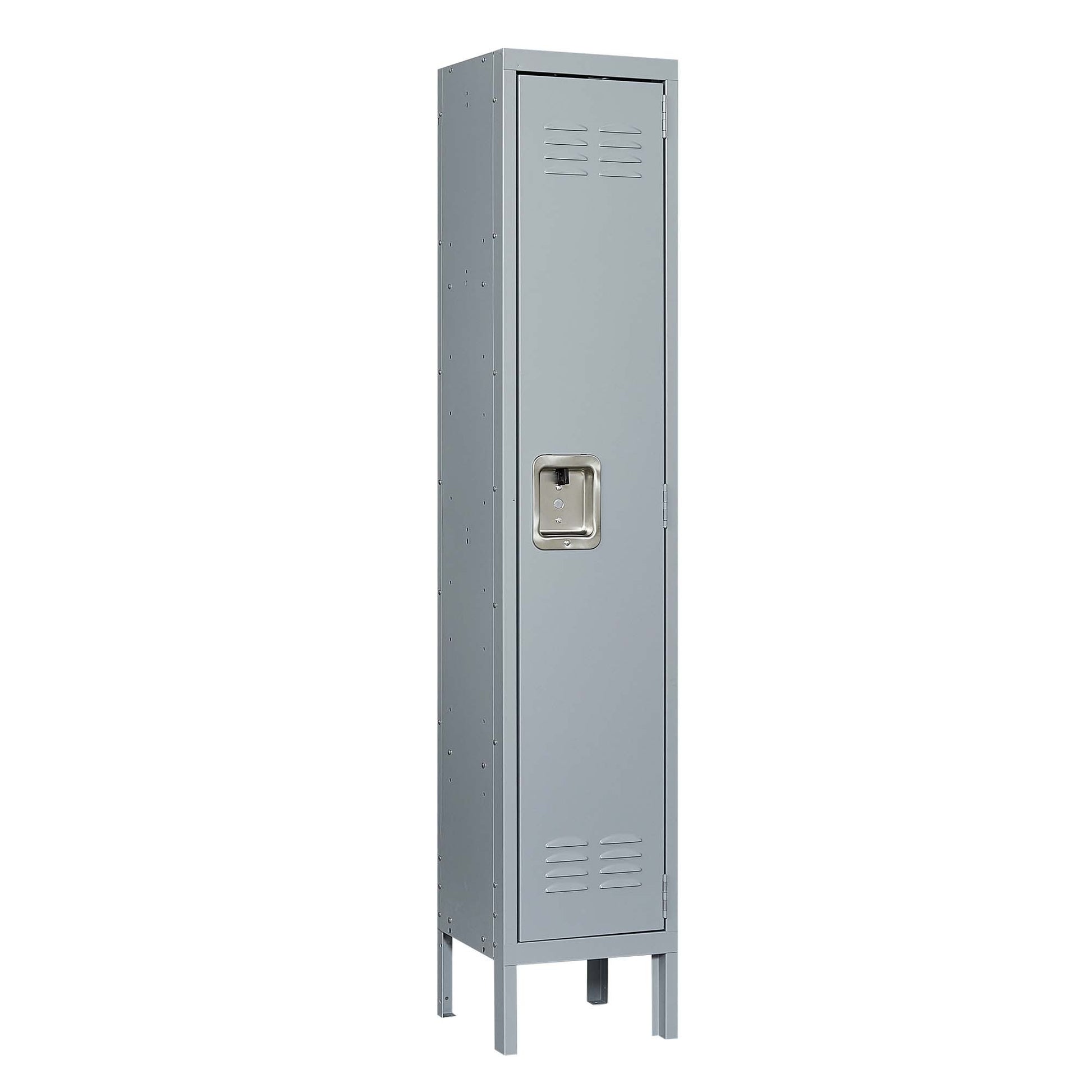 1 Door 66"H Metal Lockers With Lock For Employees,Storage Locker Cabinet For Home Gym Office School Garage,Gray Freestanding 3 4 Spaces Gray Gym Door Locks Modern Metal Metal