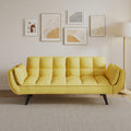 57 Inch Yellow Sofa Soft Two Armrests Throw Pillow Pillow Comfortable Fit Apartment Bedroom Small Space Yellow Polyester Blend 2 Seat