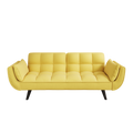 57 Inch Yellow Sofa Soft Two Armrests Throw Pillow Pillow Comfortable Fit Apartment Bedroom Small Space Yellow Polyester Blend 2 Seat