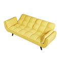 57 Inch Yellow Sofa Soft Two Armrests Throw Pillow Pillow Comfortable Fit Apartment Bedroom Small Space Yellow Polyester Blend 2 Seat