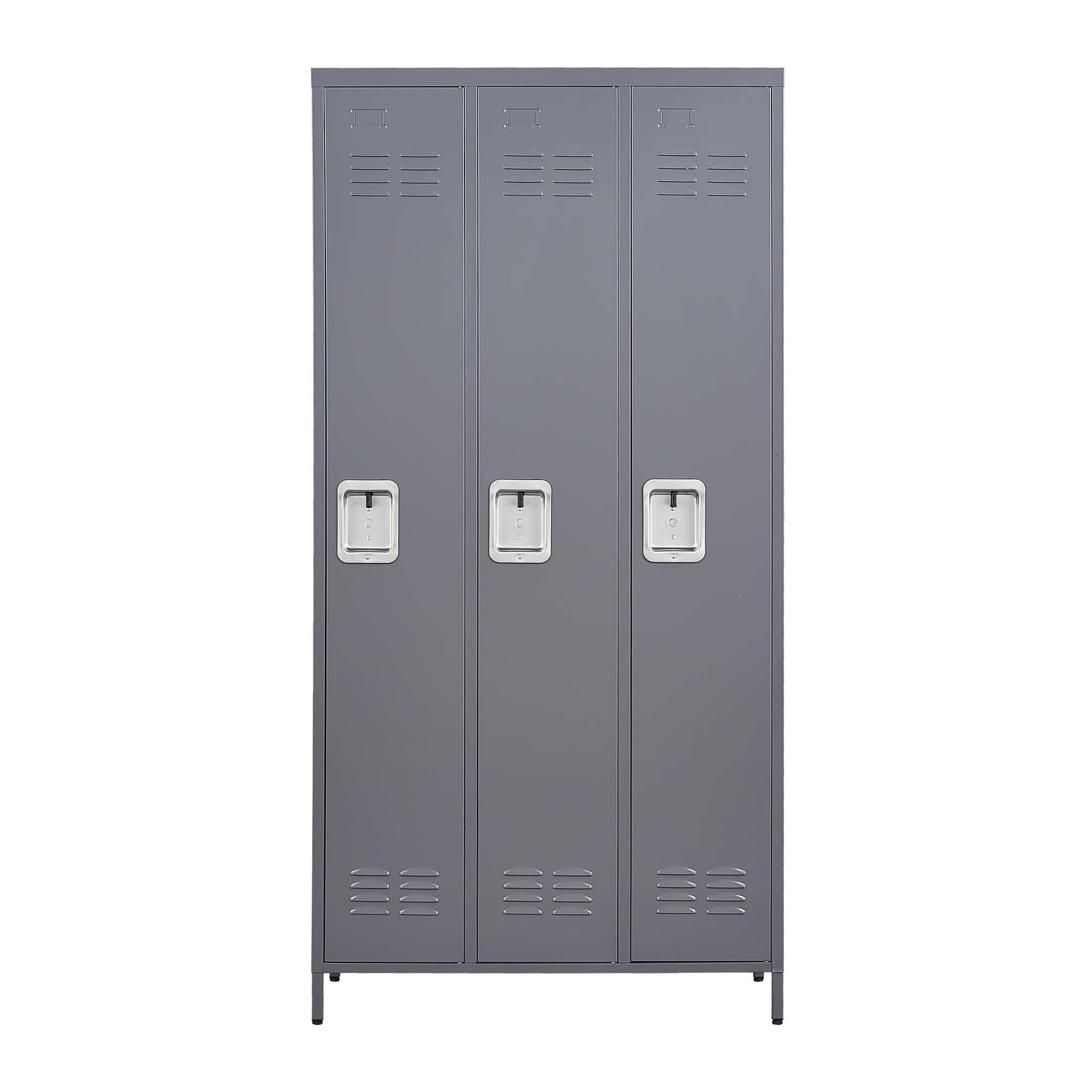 3 Door 72"H Metal Lockers With Lock For Employees,Storage Locker Cabinet For Home Gym Office School Garage,Gray Freestanding 5 Or More Spaces Gray Gym Door Locks Modern Metal Metal