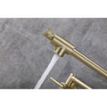 Wall Mount Folding Kitchen Pot Filler Faucet Brushed Gold Brass