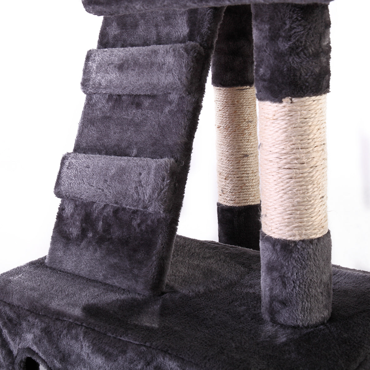 67'' Multi Level Cat Tree Tower, Kitten Condo House With Scratching Posts, Kitty Play Activity Center, Gray Grey Particle Board