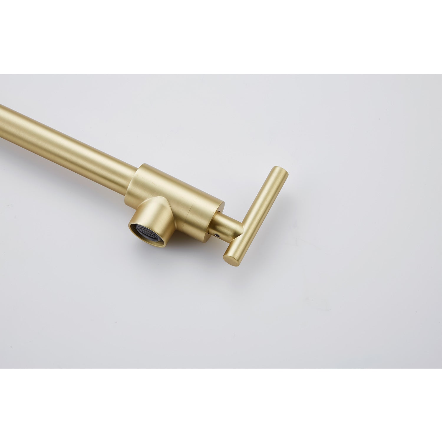 Wall Mount Folding Kitchen Pot Filler Faucet Brushed Gold Brass