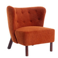 Accent Chair, Upholstered Armless Chair Lambskin Sherpa Single Sofa Chair With Wooden Legs, Modern Reading Chair For Living Room Bedroom Small Spaces Apartment, Burnt Orange Burnt Orange Polyester