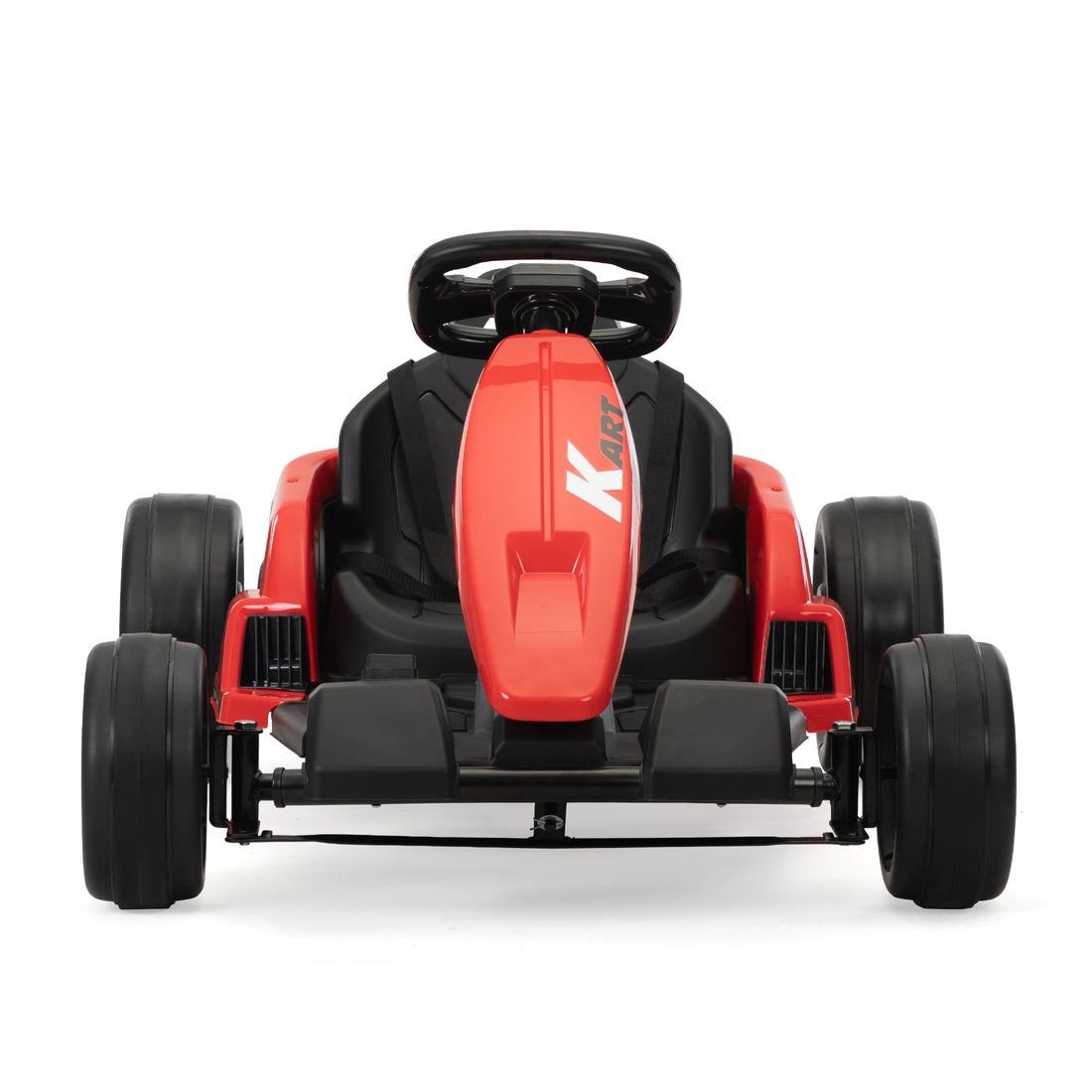 24V Electric Kids Go Kart, Battery Powered Outdoor Ride On Toy W 5 Mph Max Speed, Music, Horn, Power Display, Protectors, Red And Black Red Black Polypropylene