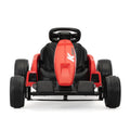 24V Electric Kids Go Kart, Battery Powered Outdoor Ride On Toy W 5 Mph Max Speed, Music, Horn, Power Display, Protectors, Red And Black Red Black Polypropylene