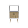 Nightstand A Magness, Bedroom, White Macadamia Multicolor Particle Board Engineered Wood