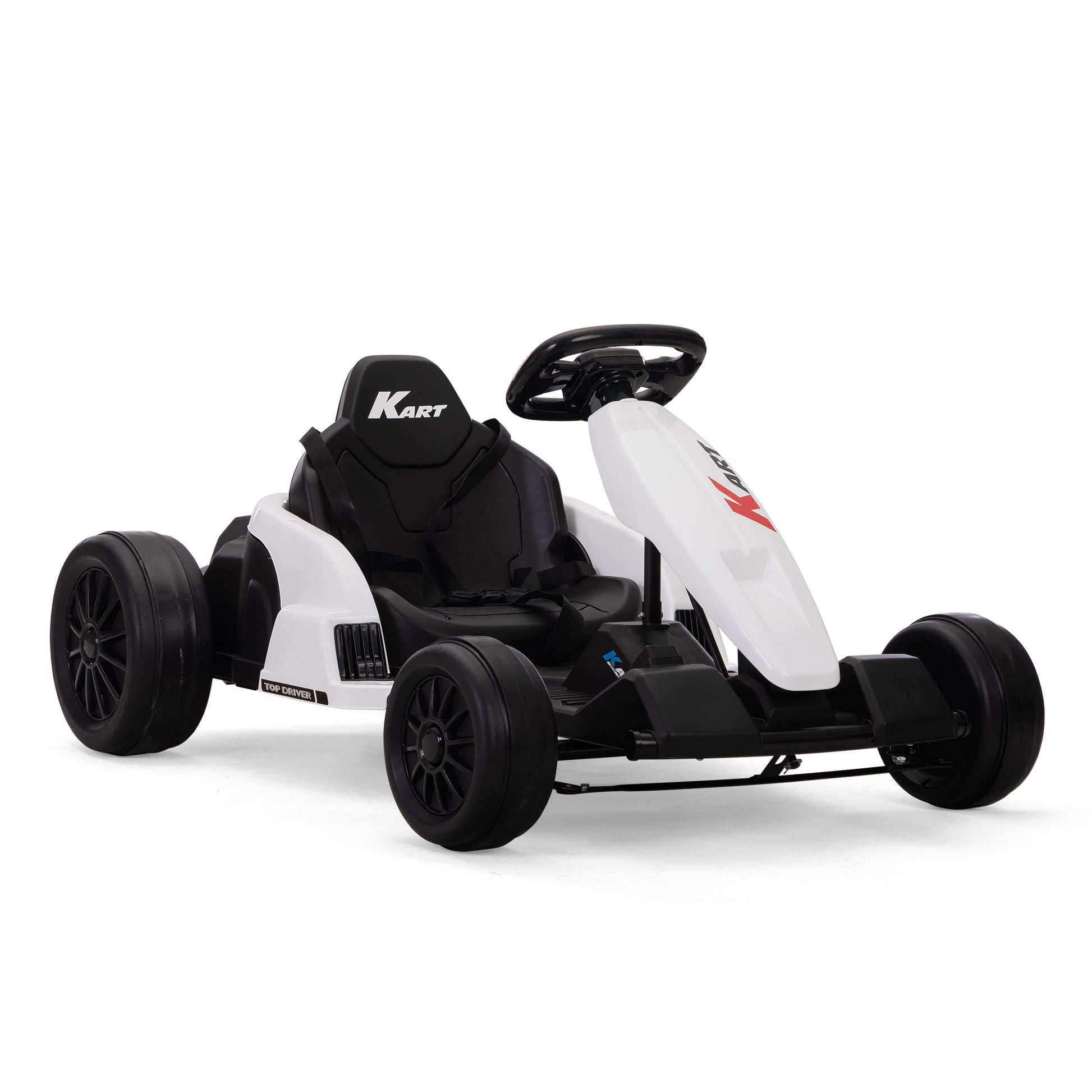 Electric Gokart Pro, Kids Racing Car, Outdoor Ride On Toy With Mp3 For Kids Aged 4 16, Black And White Black White Polypropylene