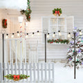 Set Of 6 Rc String Light Pole, 9 Ft Lighting Stand With Heart Shape Hooks, Led Solar Bulbs For Parties, Christmas Black Metal