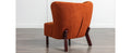 Accent Chair, Upholstered Armless Chair Lambskin Sherpa Single Sofa Chair With Wooden Legs, Modern Reading Chair For Living Room Bedroom Small Spaces Apartment, Burnt Orange Burnt Orange Polyester