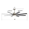 66 Inch Low Profile Abs Ceiling Fan With Dimmable Lights And Smart Remote Control 6 Speed Reversible Noiseless Dc Motor For Indoor Brushed Nickel Abs