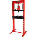 20 Ton Hydraulic Shop Floor Press, Steel H Frame Shop Press,Adjustable Working Table, Floor Stand Jack For Gears And Bearings,Red Red Steel