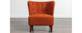 Accent Chair, Upholstered Armless Chair Lambskin Sherpa Single Sofa Chair With Wooden Legs, Modern Reading Chair For Living Room Bedroom Small Spaces Apartment, Burnt Orange Burnt Orange Polyester