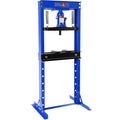 Hydraulic Shop Floor Press 20 Ton Steel H Frame Shop Press With Steel Plates Adjustable Working Table, Floor Stand Jack For Gears And Bearings Blue Steel