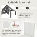 5 Piece Farmhouse Style Dining Table Set, Marble Sticker And Cross Bracket Pedestal Dining Table, And 4 Upholstered Chairs White Gray Upholstered Chair Wood White Gray Seats 4 Wood Dining Room Antique,Classic,Farmhouse Pedestal Round Dining Table With