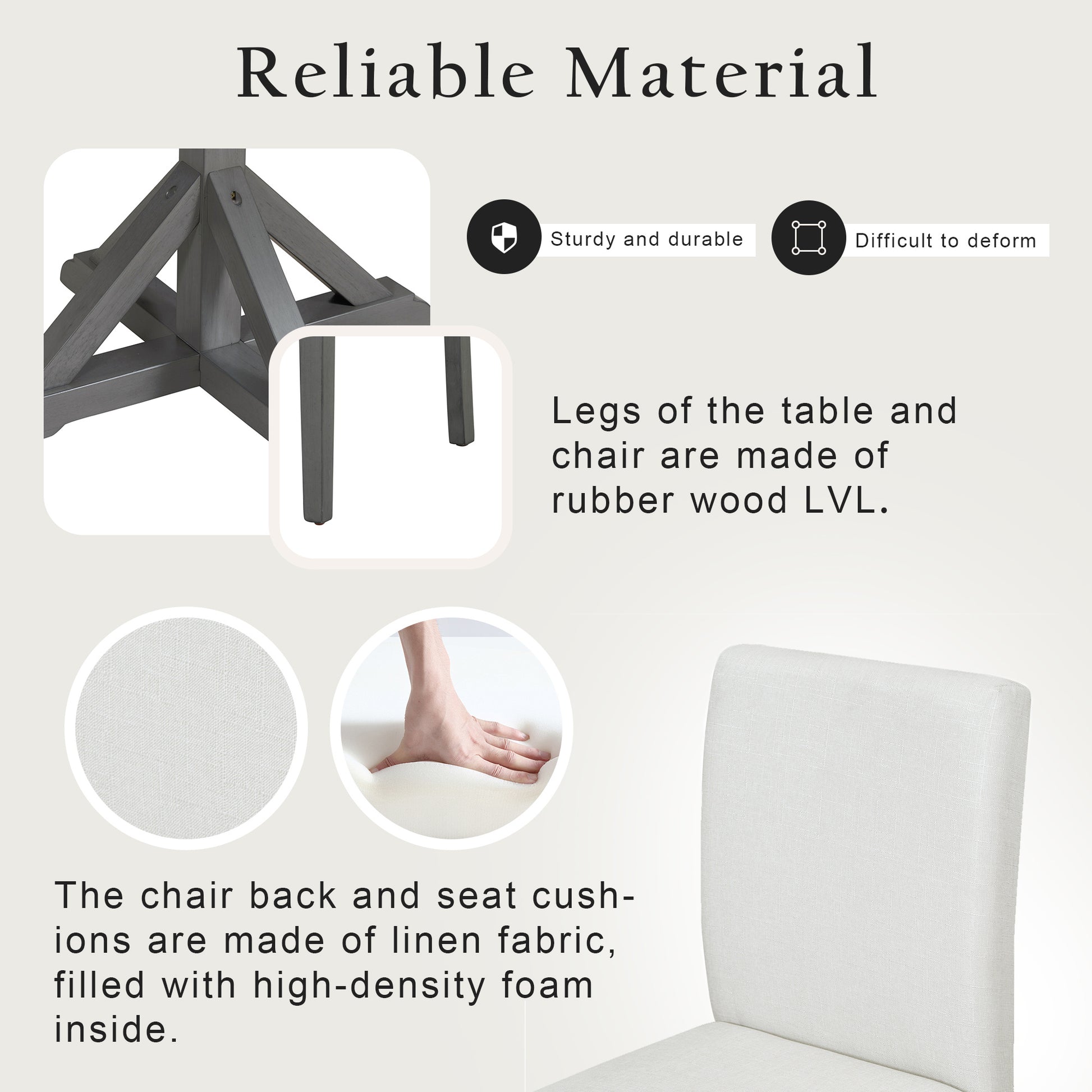 5 Piece Farmhouse Style Dining Table Set, Marble Sticker And Cross Bracket Pedestal Dining Table, And 4 Upholstered Chairs White Gray Upholstered Chair Wood White Gray Seats 4 Wood Dining Room Antique,Classic,Farmhouse Pedestal Round Dining Table With