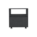 Beloit 3 Piece Bedroom Set, Nightstand Dresser Armoire, Black Black Particle Board Engineered Wood