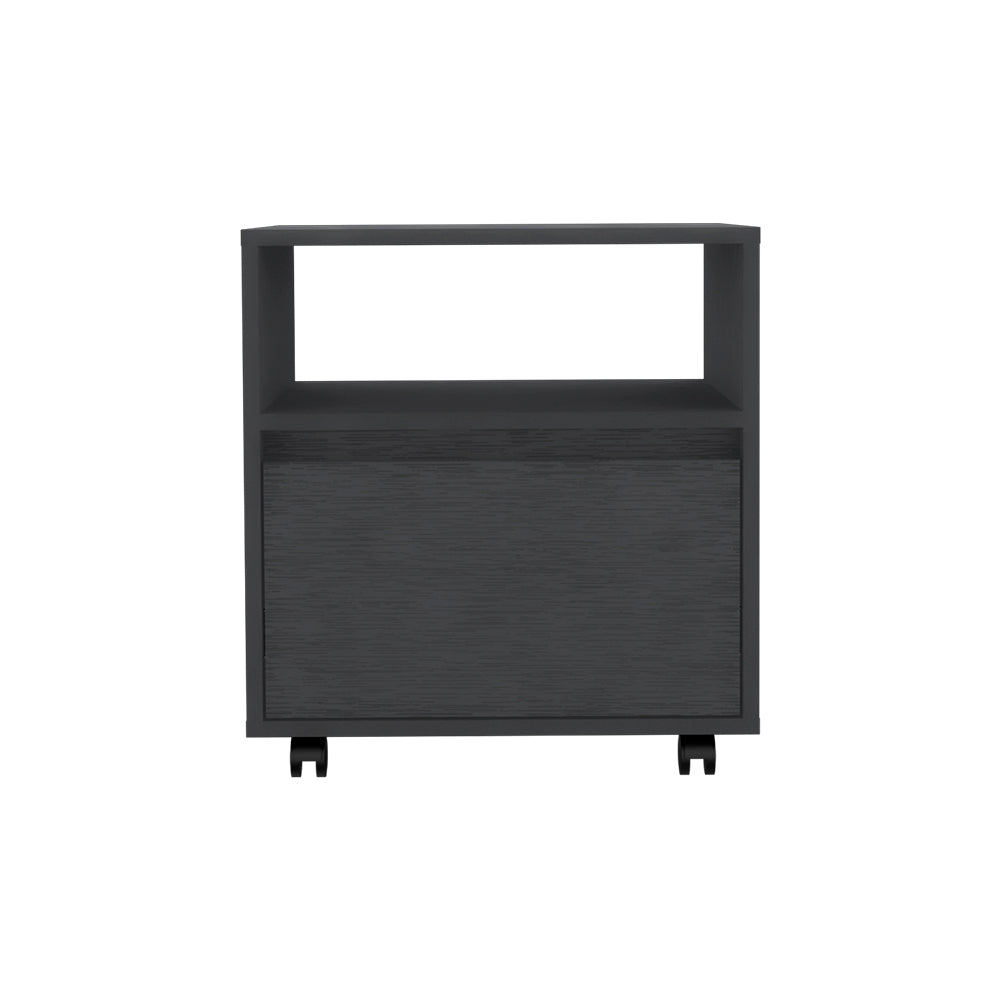 Beloit 3 Piece Bedroom Set, Nightstand Dresser Armoire, Black Black Particle Board Engineered Wood