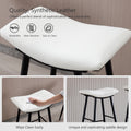 Bar Stools Set Of 2 Armless Counter Low Bar Stools Without Back Modern Pu Leather Stools With Metal Leg And Footrest,Cream Cream Kitchen Foam Dry Clean Modern Bar Stools Foam Pu Leather