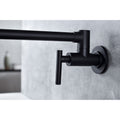 Wall Mount Folding Kitchen Pot Filler Faucet Matte Black Brass