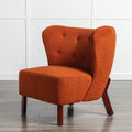 Accent Chair, Upholstered Armless Chair Lambskin Sherpa Single Sofa Chair With Wooden Legs, Modern Reading Chair For Living Room Bedroom Small Spaces Apartment, Burnt Orange Burnt Orange Polyester