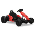 24V Electric Kids Go Kart, Battery Powered Outdoor Ride On Toy W 5 Mph Max Speed, Music, Horn, Power Display, Protectors, Red And Black Red Black Polypropylene