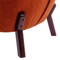 Accent Chair, Upholstered Armless Chair Lambskin Sherpa Single Sofa Chair With Wooden Legs, Modern Reading Chair For Living Room Bedroom Small Spaces Apartment, Burnt Orange Burnt Orange Polyester
