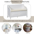 Rustic Style Solid Wood Entryway Multifunctional Storage Bench With Safety Hinge White Beige High Back White Primary Living Space Beige Mdf