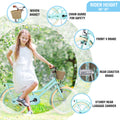 Multiple Colors,Girls Bike With Basket For 7 10 Years Old Kids,20 Inch Wheel ,No Training Wheels Included Cycling Mint Green Garden & Outdoor Carbon Steel