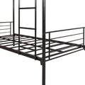 Twin Over Twin Bunk Bed, Metal Frame With Ladder Box Spring Not Required Twin Black Metal Bedroom Modern Bed Frame Metal Metal