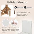 5 Piece Farmhouse Style Dining Table Set, Marble Sticker And Cross Bracket Pedestal Dining Table, And 4 Upholstered Chairs White Walnut Upholstered Chair Wood White Walnut Seats 4 Wood Dining Room Antique,Classic,Farmhouse Pedestal Round Dining Table