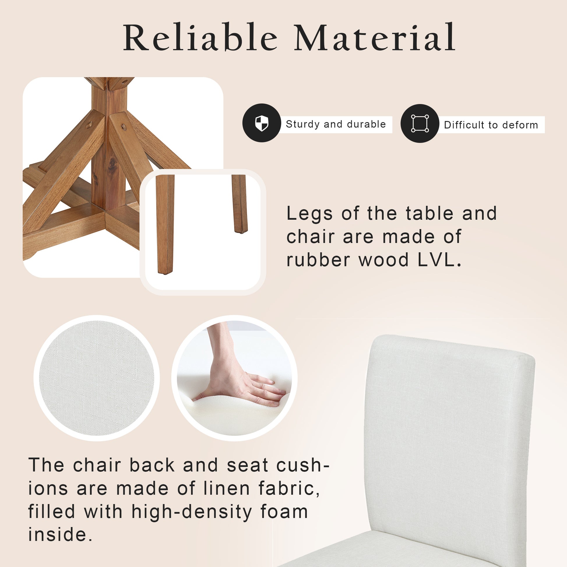 5 Piece Farmhouse Style Dining Table Set, Marble Sticker And Cross Bracket Pedestal Dining Table, And 4 Upholstered Chairs White Walnut Upholstered Chair Wood White Walnut Seats 4 Wood Dining Room Antique,Classic,Farmhouse Pedestal Round Dining Table