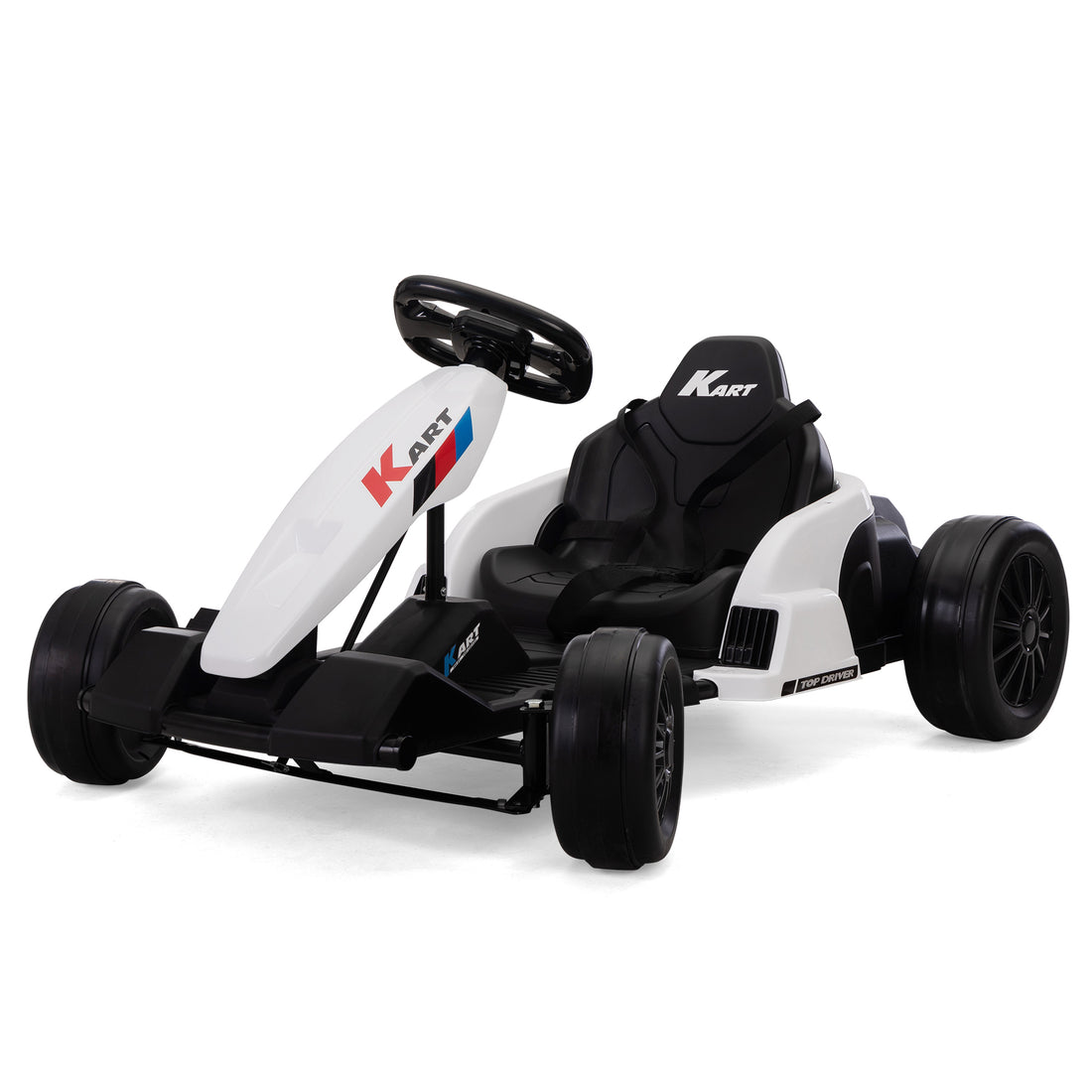 Electric Gokart Pro, Kids Racing Car, Outdoor Ride On Toy With Mp3 For Kids Aged 4 16, Black And White Black White Polypropylene