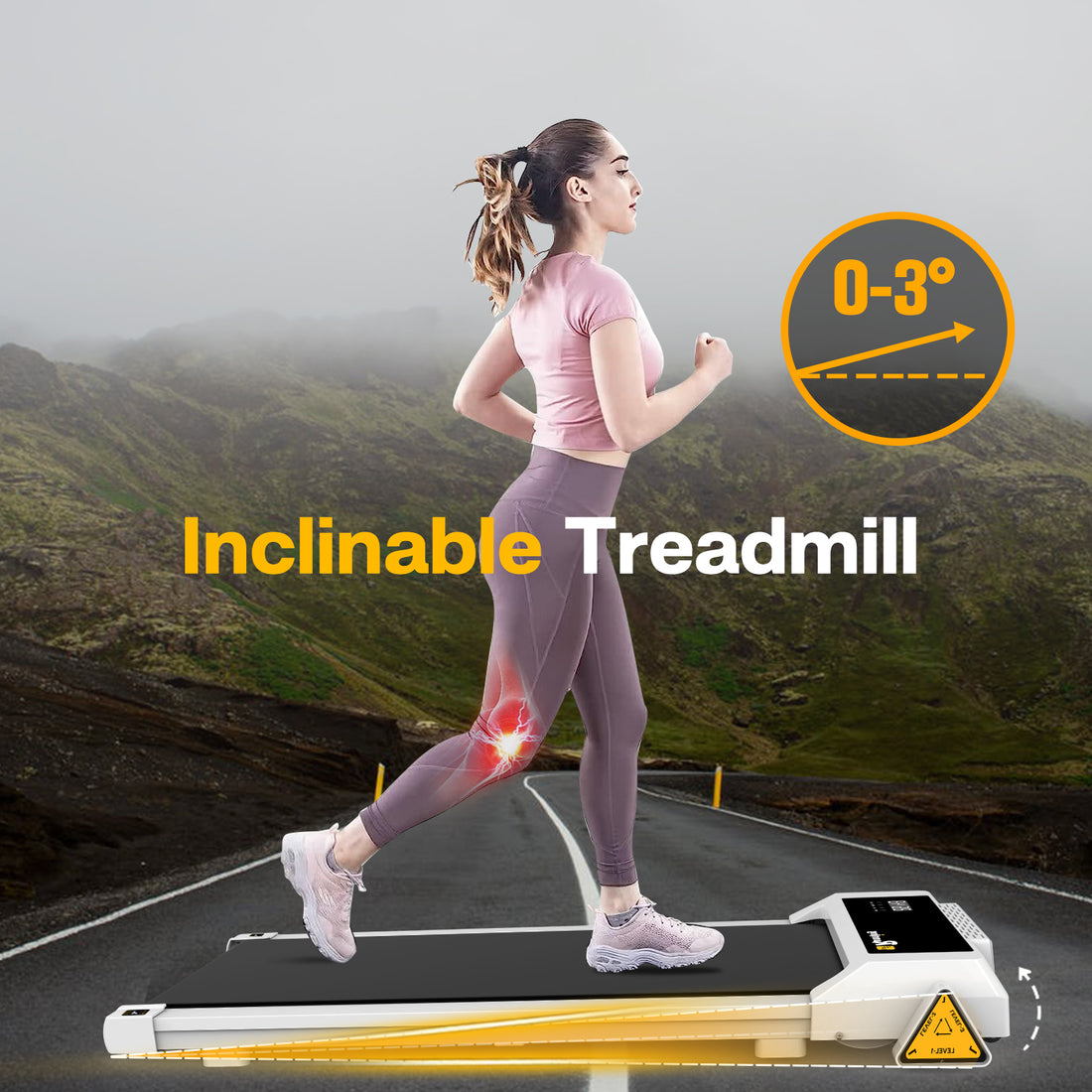 Under Desk Treadmillwalking Treadmill 2 In 1 For Walkingquiet And Powerful, Installation Free White Steel