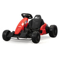 24V Electric Kids Go Kart, Battery Powered Outdoor Ride On Toy W 5 Mph Max Speed, Music, Horn, Power Display, Protectors, Red And Black Red Black Polypropylene