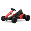 24V Electric Kids Go Kart, Battery Powered Outdoor Ride On Toy W 5 Mph Max Speed, Music, Horn, Power Display, Protectors, Red And Black Red Black Polypropylene