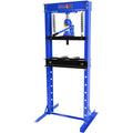 Hydraulic Shop Floor Press 20 Ton Steel H Frame Shop Press With Steel Plates Adjustable Working Table, Floor Stand Jack For Gears And Bearings Blue Steel