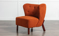 Accent Chair, Upholstered Armless Chair Lambskin Sherpa Single Sofa Chair With Wooden Legs, Modern Reading Chair For Living Room Bedroom Small Spaces Apartment, Burnt Orange Burnt Orange Polyester