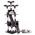 67'' Multi Level Cat Tree Tower, Kitten Condo House With Scratching Posts, Kitty Play Activity Center, Gray Grey Particle Board