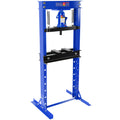 Hydraulic Shop Floor Press 20 Ton Steel H Frame Shop Press With Steel Plates Adjustable Working Table, Floor Stand Jack For Gears And Bearings Blue Steel