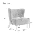 Accent Chair, Upholstered Armless Chair Lambskin Sherpa Single Sofa Chair With Wooden Legs, Modern Reading Chair For Living Room Bedroom Small Spaces Apartment, Burnt Orange Burnt Orange Polyester