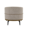 Modern Two Tone Barrel Fabric Chair, Upholstered Round Armchair For Living Room Bedroom Reading Room, Mustard Green Mustard Linen