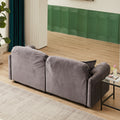 Luxury Modern Style Living Room Upholstery Sofa, Velvet Grey Velvet Wood Primary Living Space Wood