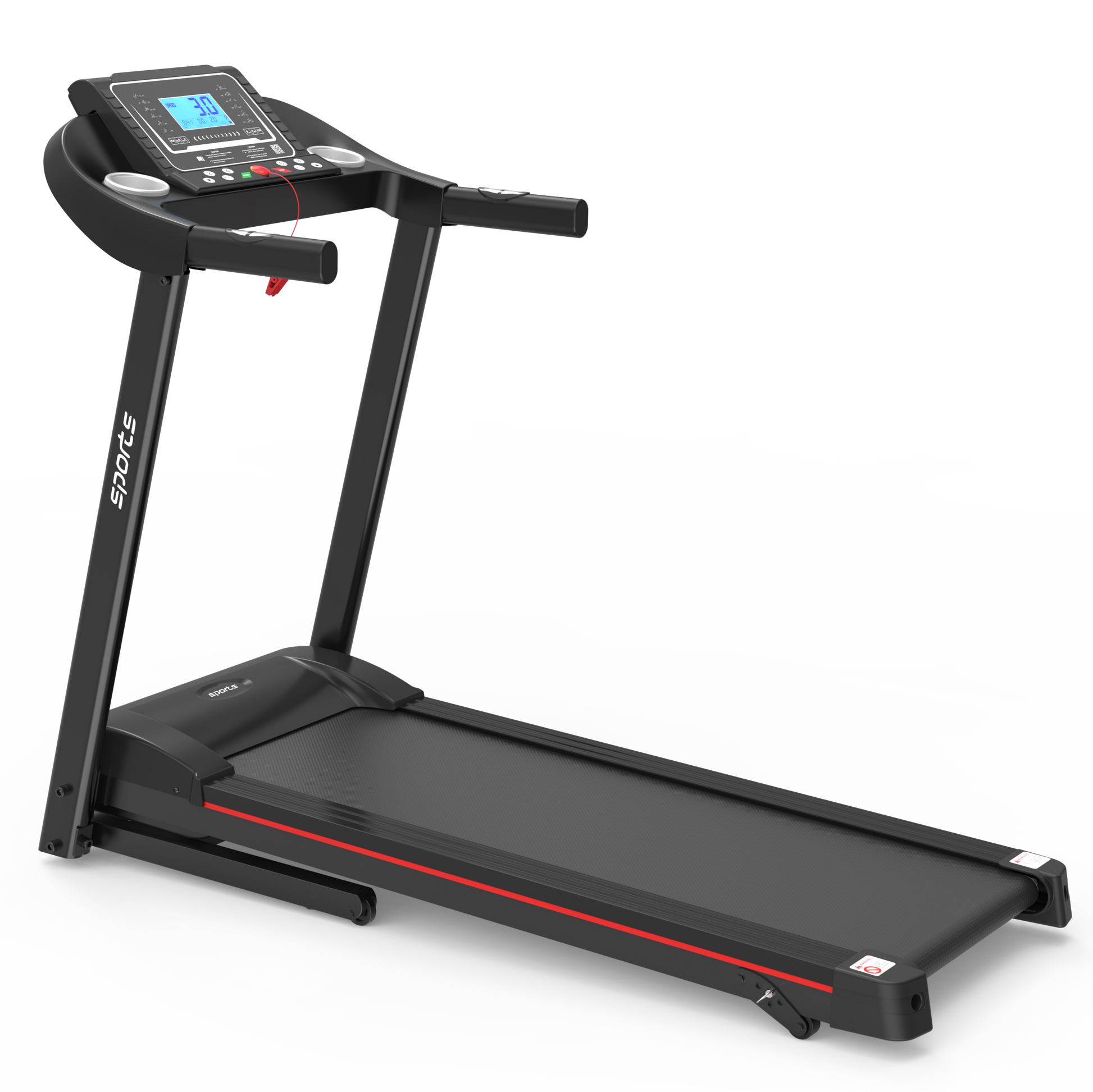 Fitshow App Home Foldable Treadmill With Incline, Folding Treadmill For Home Workout, Electric Walking Running Treadmill Machine 5" Lcd Screen 250 Lb Capacity Bluetooth Music Indoor Fitness Black Handheld Foldable Body Building Carbon Steel