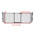 Fireplace Fence Black 5 Piece Set Black Metal