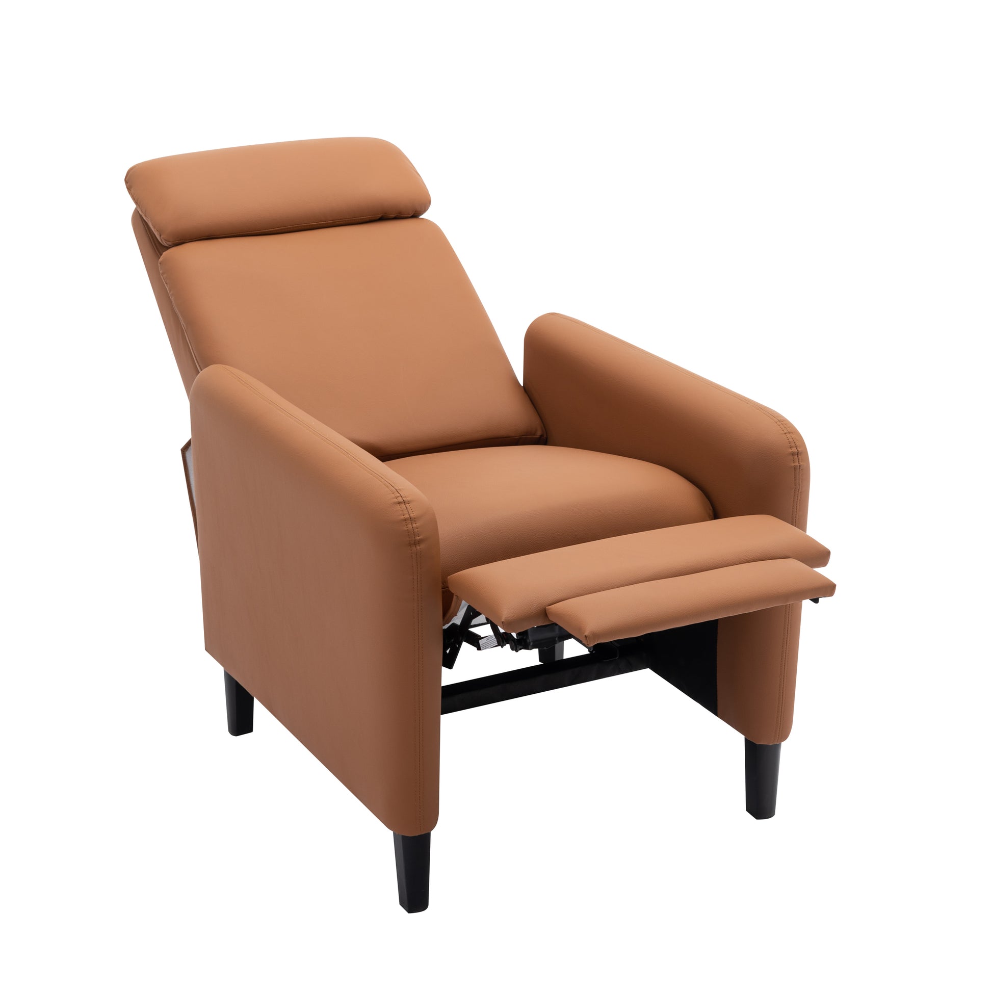 Modern Artistic Color Design Adjustable Recliner Chair Pu Leather For Living Room Bedroom Home Theater, Burnt Orange Burnt Orange Pu Leather