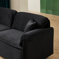 Luxury Modern Style Living Room Upholstery Sofa, Velvet Black Velvet Wood Primary Living Space Wood