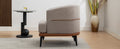 Modern Two Tone Barrel Fabric Chair, Upholstered Round Armchair For Living Room Bedroom Reading Room, Burnt Orange Burnt Orange Linen