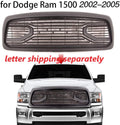 Big Horn Style Front Grille For 2002 2003 2004 2005 Dodge Ram 1500 W Letters Matt Black Abs Abs